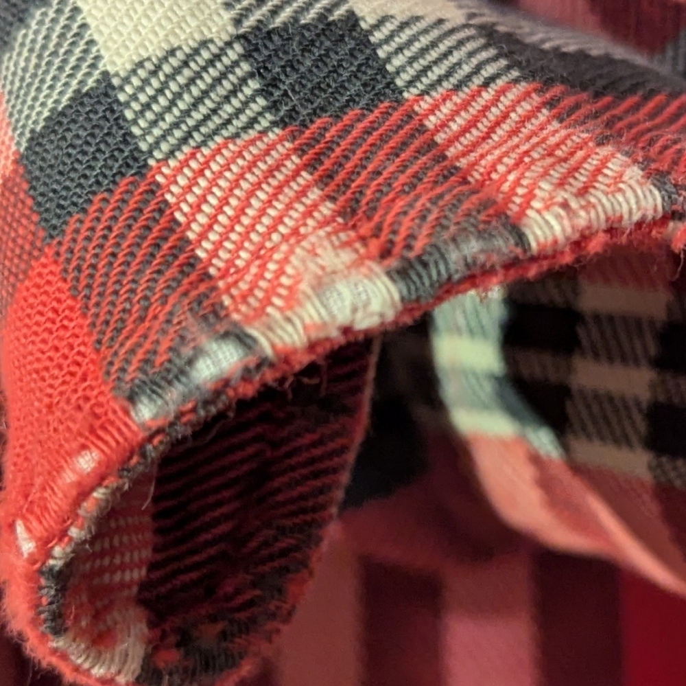 Polo Country Shirt Vintage Ralph Lauren Men's Red Plaid Button Down Rare Fraying - Picture 6 of 12